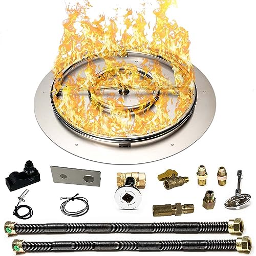 Stainless Steel Fire Pit Burner Pan & Ring Deluxe Kit