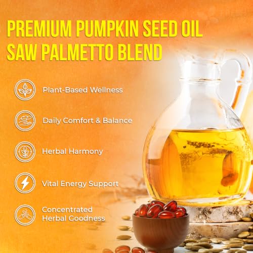 Premium 330 Pumpkin Seed Oil Soft Gels with Saw Palmetto (330 Count (Pack of 1))