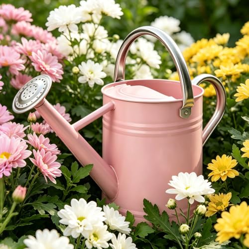 Metal Watering Can for Outdoor Plants (Pink1)