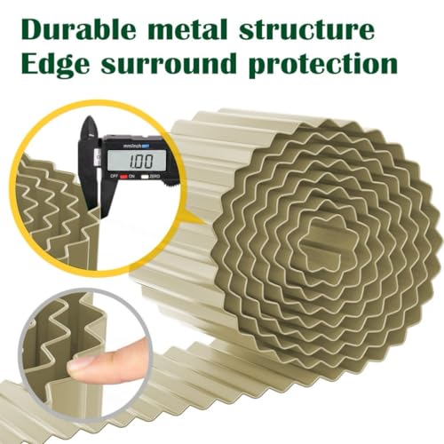 Corrugated Metal Garden Edging 8" x 20Ft (Cream yellow)
