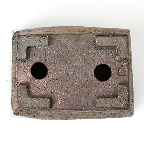 Tokoname Series Small Handmade Rectangular Glazed Bonsai Pot with Drainage Holes 5.3 in
