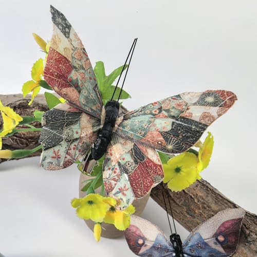 Artificial Feather 3D Butterfly Party Decorations Set of 12 with Clip 12 Color Ornaments for Christmas Tree (D Clip)