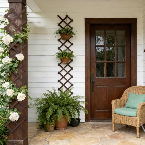 Expandable Wooden Lattice (Brown-2PC / 13" x 68")
