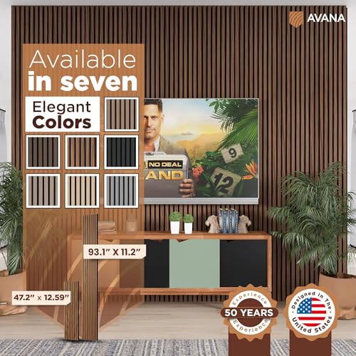 Acoustic Wood Wall Panels (Rustic Walnut / 94X11 (1 PC))