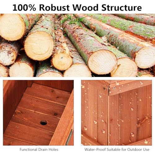 Raised Garden Bed Set of 2 (Cedar Brown / 28"x10"x10")