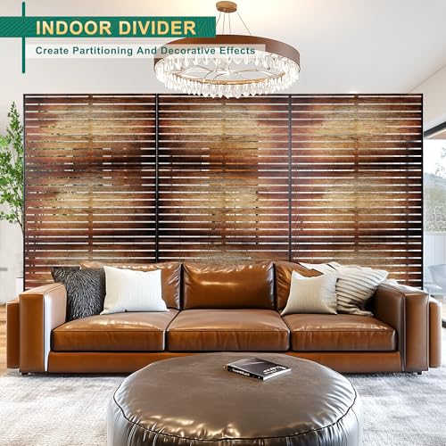 72" H47" W Metal Outdoor Privacy Screen (Gradient Brown / 72" H×47" W)
