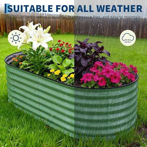6x3x2ft Galvanized Raised Garden Bed