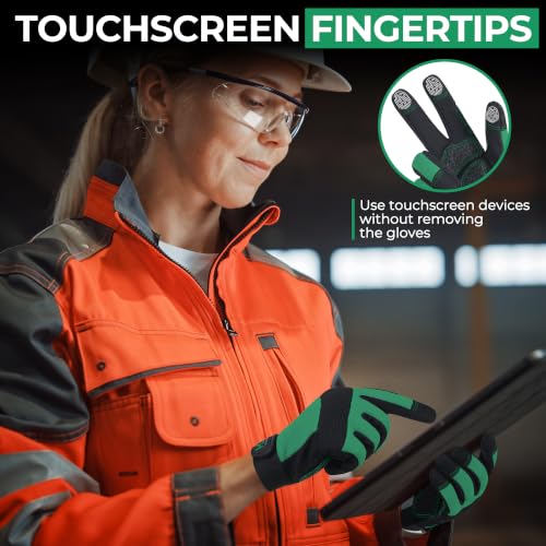Work Gloves for Women (Small (Pack of 1) / Black -Green)