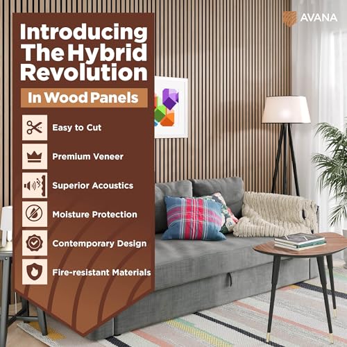 Acoustic Wood Wall Panels (Rustic Oak / 94X11 (1 PC))