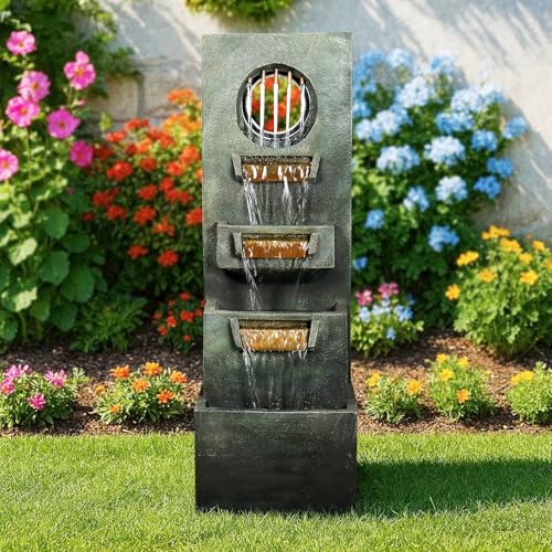 39.3” H Modern Outdoor Fountain (Green / 39.3inches)