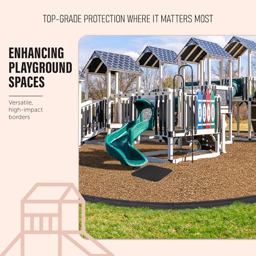 Rubber Playground Border Edging Kit (Black / 3 Pack)
