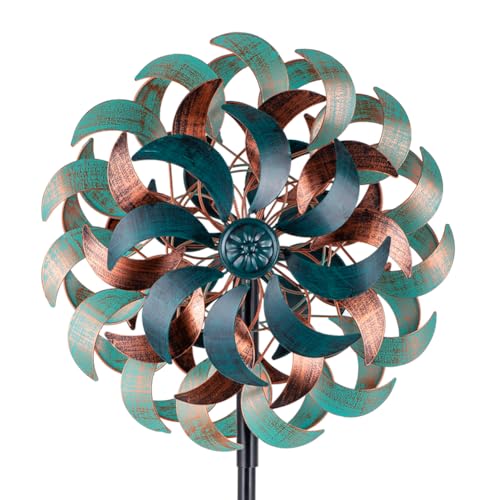 Wind Spinners for Yard and Garden (Green-6 Layers-13.4")