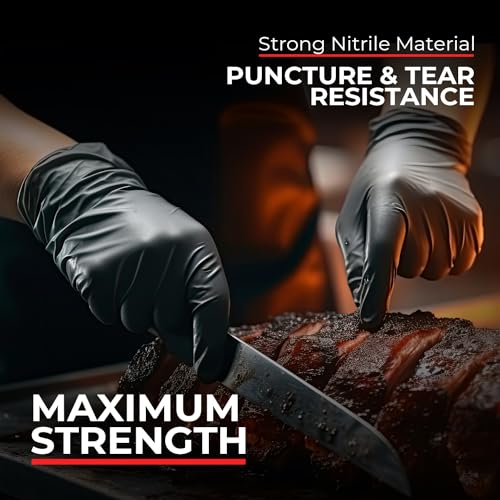 Heavy Duty 6 Mil Black Nitrile Gloves (X-Small)