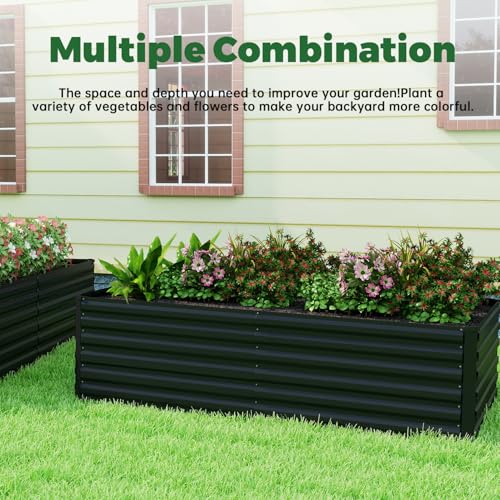 6x3x2ft Outdoor Metal Raised Garden Bed (4 Count)