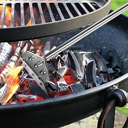 Heavy Duty Charcoal Grill Rake Ash Tool Accessories With Rubber Handle