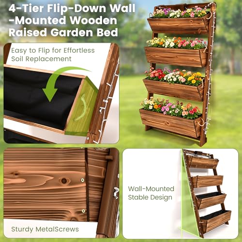4ft 4 Tier Lighted Wall (51"h-4-tier Raised Garden Bed)