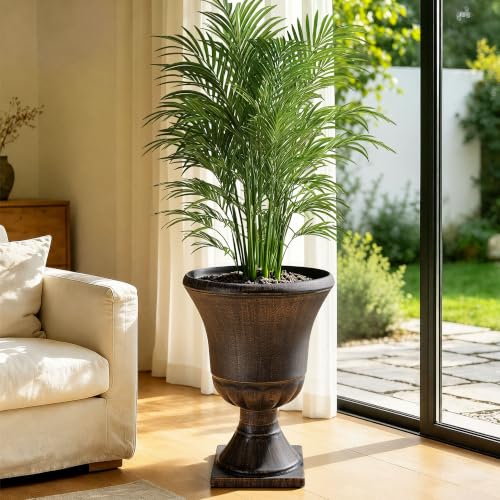 22" Tall Urn Planters Set of 2 Large Flower Pots (22"-antique Bronze)