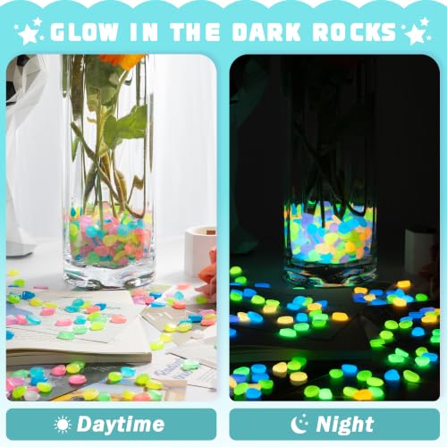 1000 PCS Mini Glow in The Dark Rocks Mixed Color Luminous Stones 1cm Small (Mixed/1000 pcs / 0.8-1.3[Mini])