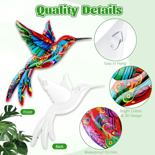 4 Pack Metal Hummingbird Wall Art Decor (Hummingbird-C)