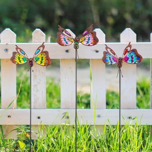 3 Pack Butterfly Decorative Garden Stakes (Butterfly-b)