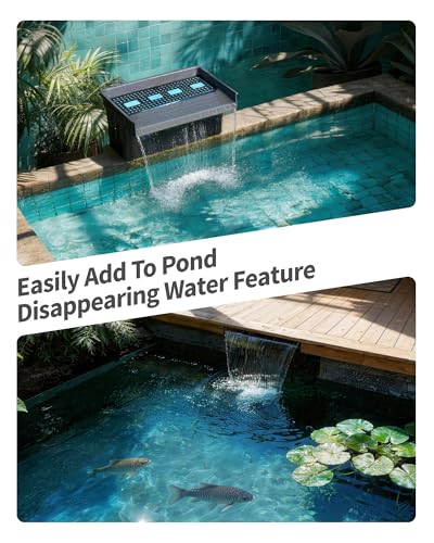 Pond Waterfall with 63W DC 1600GPH Pond Pump (Up to 4200 Gallons)