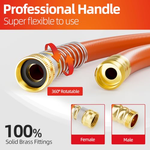 Garden Water Hose 100 ft x 3 (3/4" Orange / 100FT)