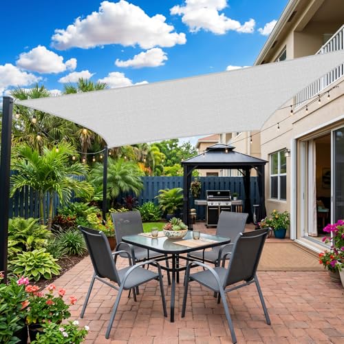 17'X18' Sun Shade Sail Gray Curved Square Customizable (Gray / 17'X18' custom)