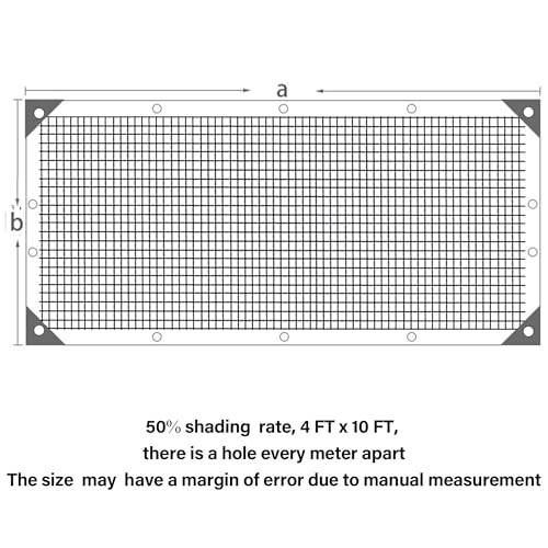Shade Cloth for Garden (50%-4 FT x 10 FT)