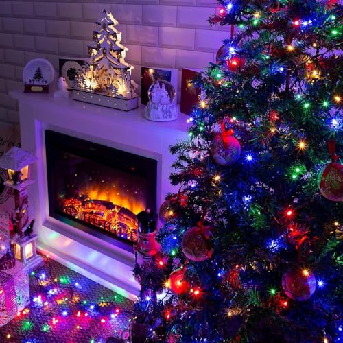 Solar Christmas Lights Outdoor 2 Pack 66FT 200 LED String Lights Multicolor (Multicolor / 2 pack)
