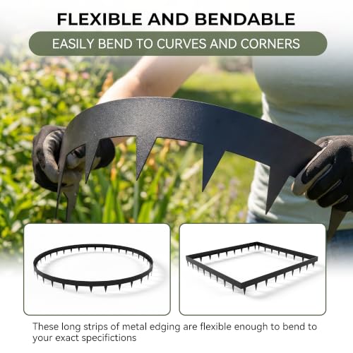 Garden Black Galvanized Steel Landscape Lawn Edging 8 (Powder-Coated Black)