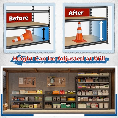55" W Garage Shelving (55" W × 24" D × 84" H)