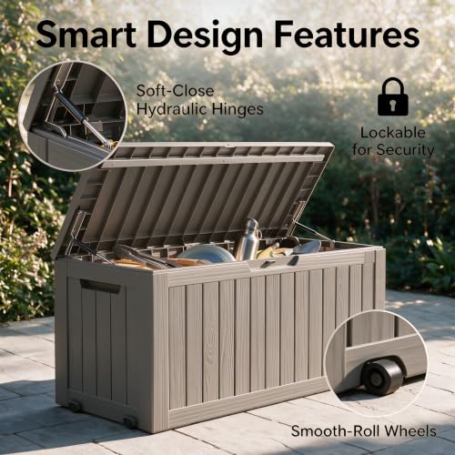 91 Gal Deck Box (91 Gallon / Striped Grey)