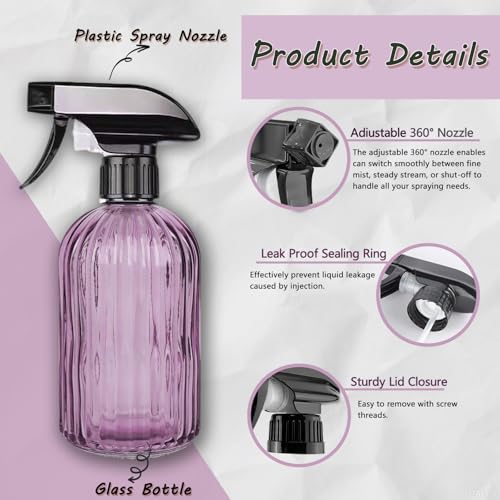 Glass Handheld Spray Bottle (Purple)