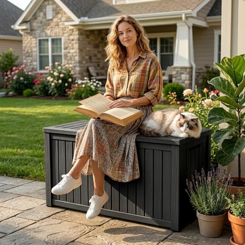 Outdoor Storage Box (Black / 180 Gallon)