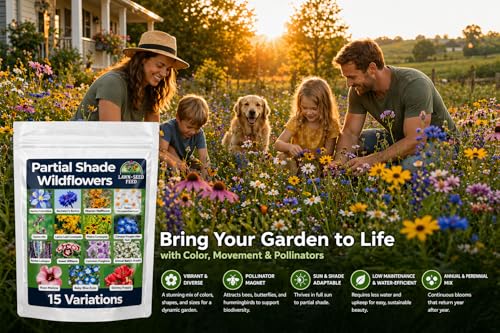 Partial Shade Wildflower Mix Seed (4 oz)