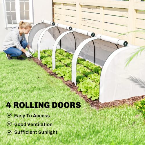 13' x 3' x 2.5' Mini Greenhouse Portable Tunnel Green House White (13' x 3' x 2.5' / White)