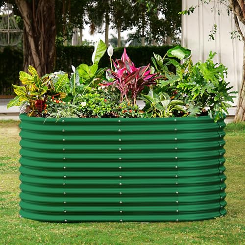 6x3x3ft Oval Galvanized Raised Garden Beds