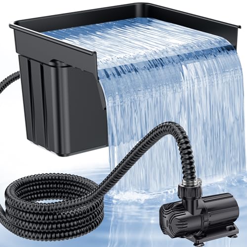 Pond Waterfall with 42W DC 1200GPH Pond Pump (Up to 3200 Gallons)