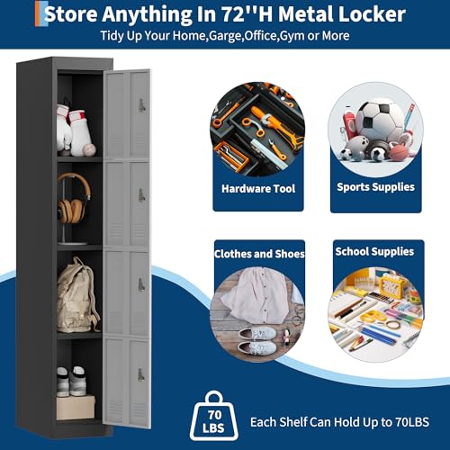 4 Doors Tall Single Metal Locker