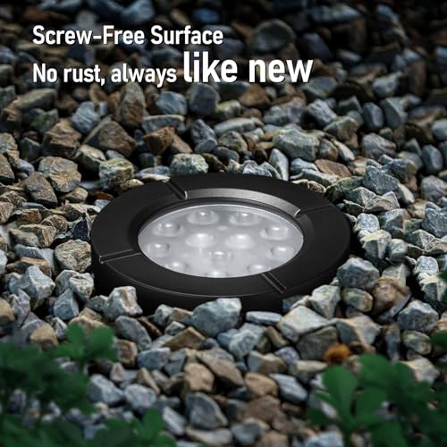 6 Pack Dia. 4 Inch 5CCT Well Lights Flat Top Black (Black)