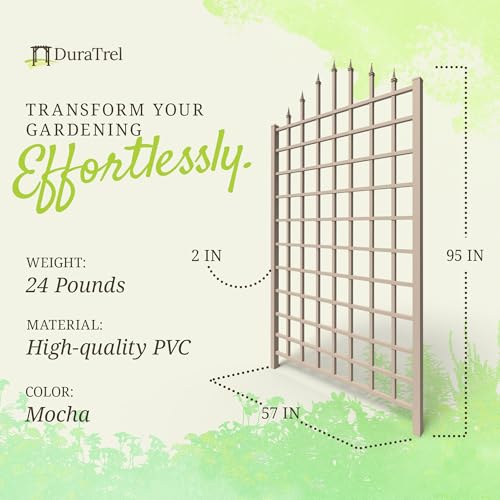 Dura Trel Winchester 57 x 95 Inch PVC Vinyl Outdoor Garden Patio Trellis