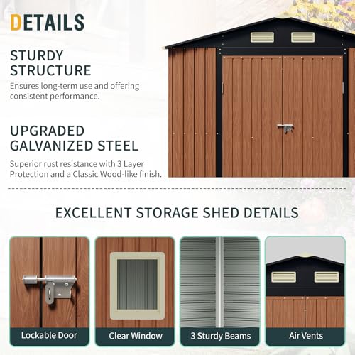 8x10 Ft Outdoor Storage Shed (8x10 FT/No Base)