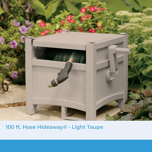 100' Garden Hose Reel Hideaway for 5 (100' (Light Taupe))