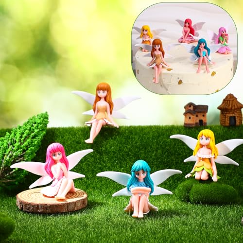 8 Pcs Fairy Figurines Miniature Fairies Core Selection Garden Set (3.38*2.0 inch)