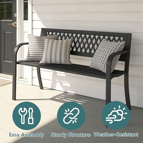 Outdoor Garden Bench (Metal 1 Pc)