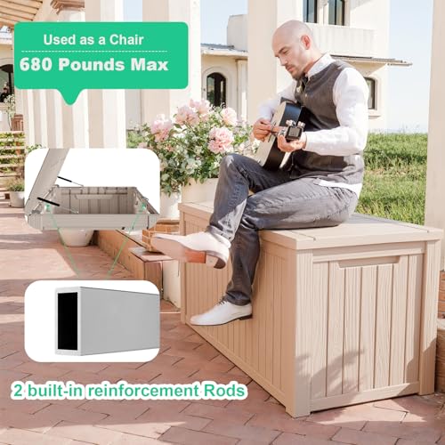 200 Gallon Outdoor Storage Box Waterproof (Grey / 200 Gallon)