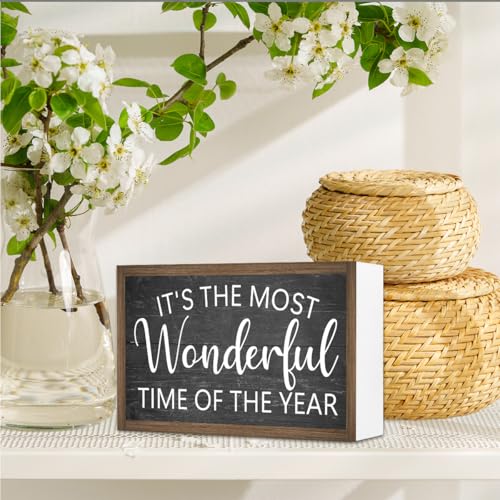 It's The Most Wonderful Time of The Year Wooden Box Sign Desk Decor (It's The Most Wonderful Time)