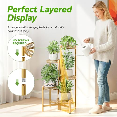 Gold Plant Stand Indoor Outdoor (GoldFlower / 5-tiers)