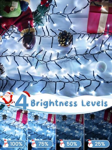 Christmas Cluster Lights 50FT 1000 LED String Lights with Remote Cool White (Cool White / 1000LED)