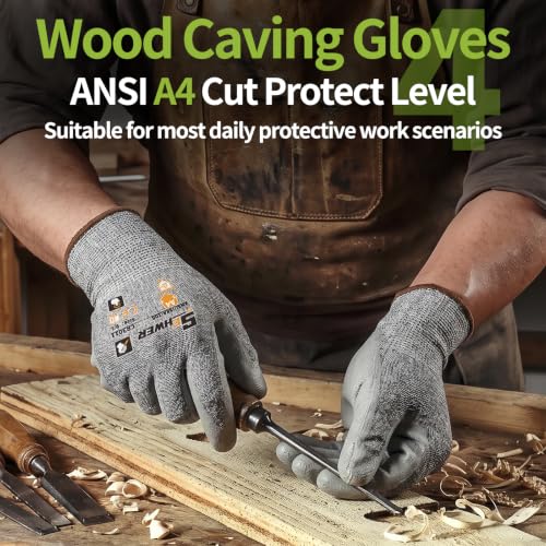 12 Pairs ANSI A4 Cut Resistant Gloves (Grey A4 / X-Large)
